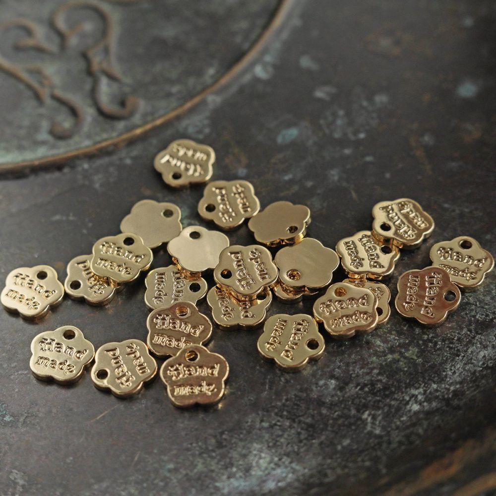 подвеска металл "handmade", позолота, 8x8x1 мм