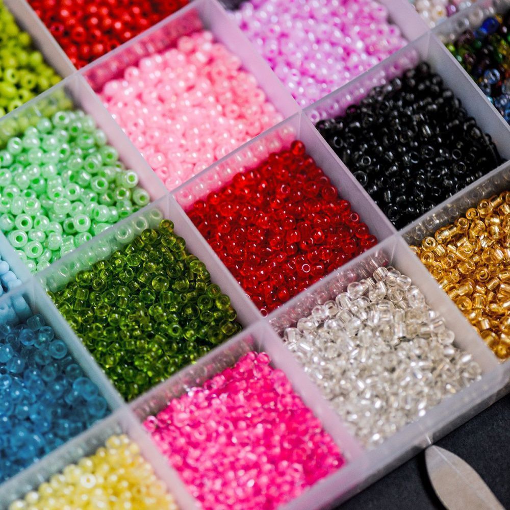 набор бисера и фурнитуры "летние каникулы", в органайзере, 24 цвета