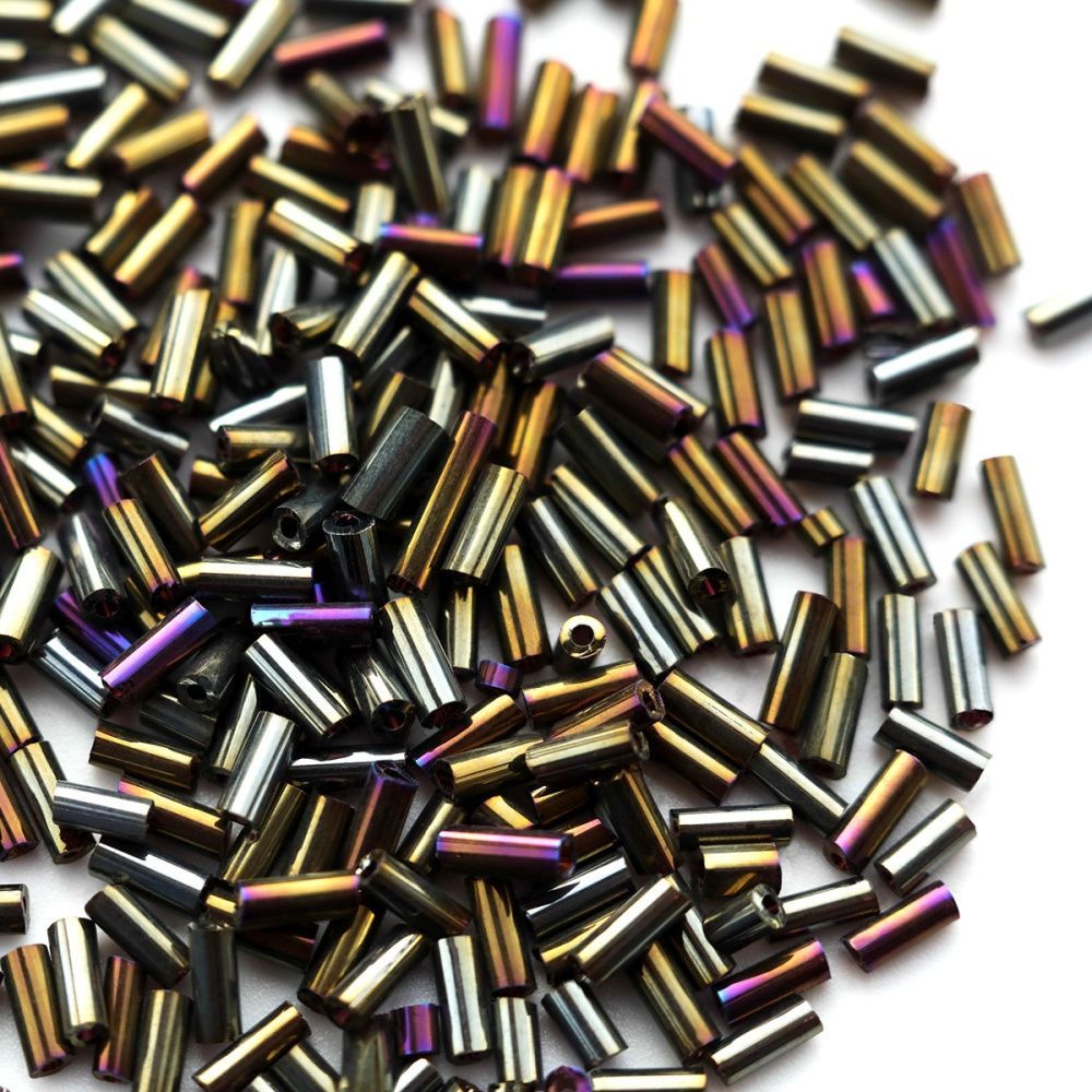 бисер "радуга", стеклярус, цвет платиновый ирис (уп 7 г)