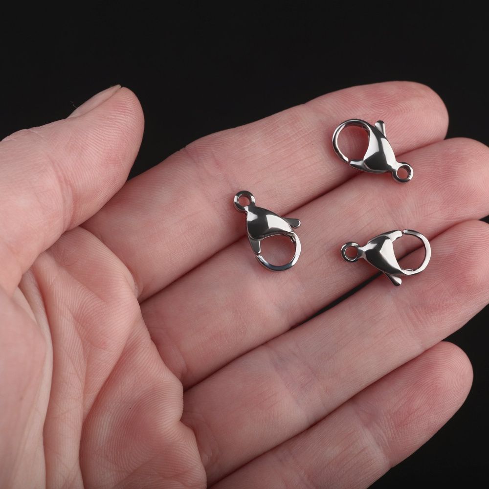 замочек-лобстер, 304 stainless steel, цвет стальной, 15x9x4-4.5 мм