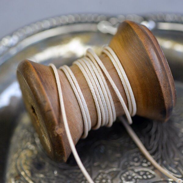 шнур вощеный, цвет светло-бежевый, 1 мм