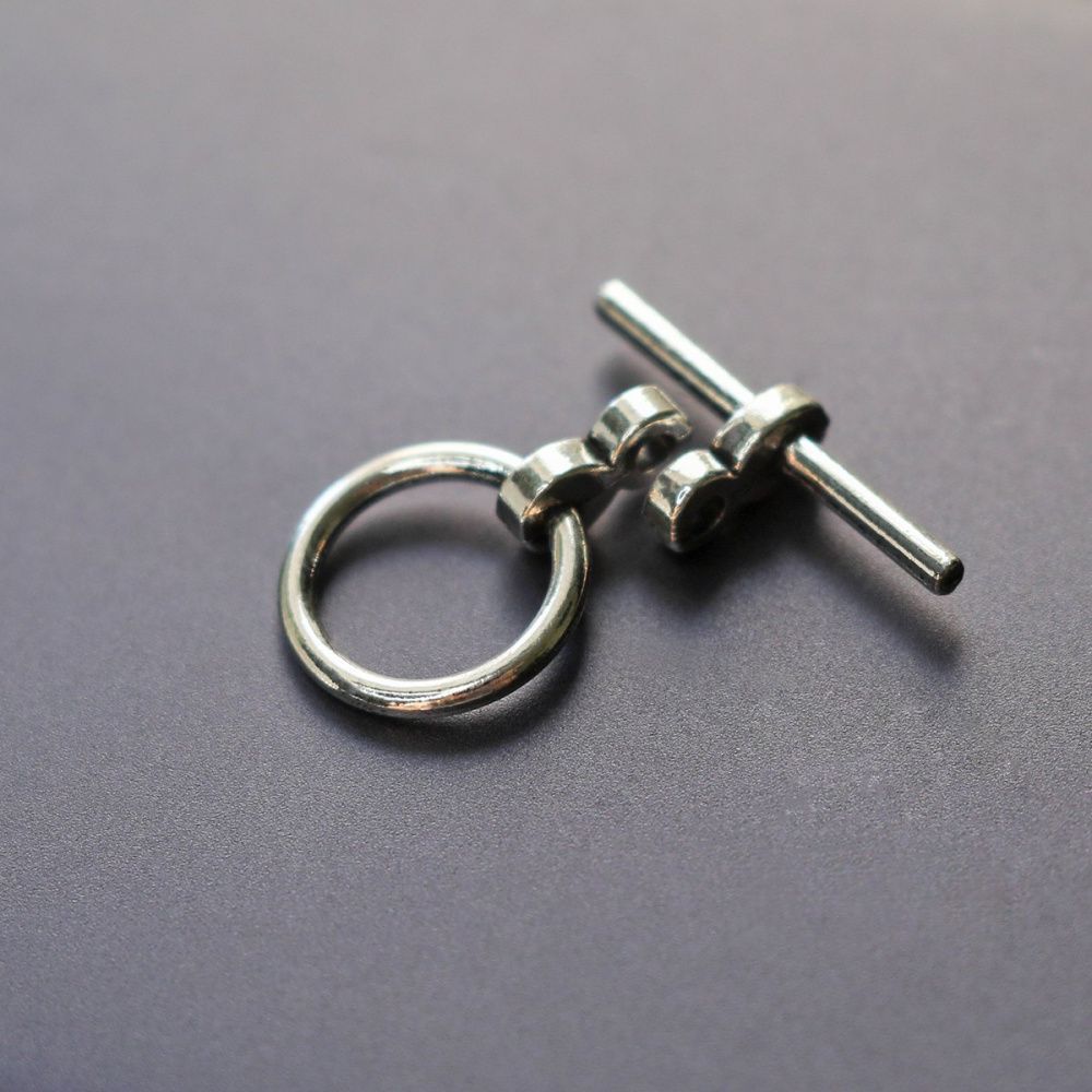 Замочки тоггл "торро", цвет античное серебро, 19x12x3 мм