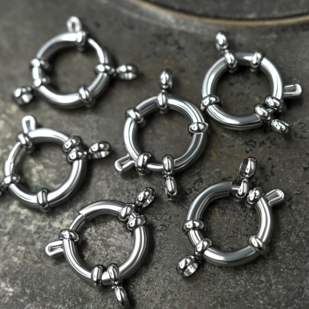 замочек шпрингельный, круглый, сталь, 18x14x4 мм