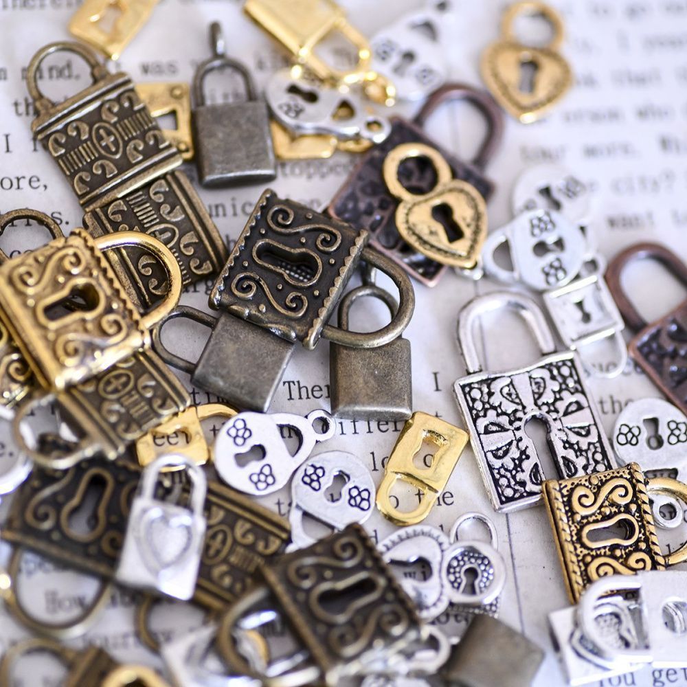 микс металлический из подвесок "замочки", цветовой и размерный микс (уп 20 г)