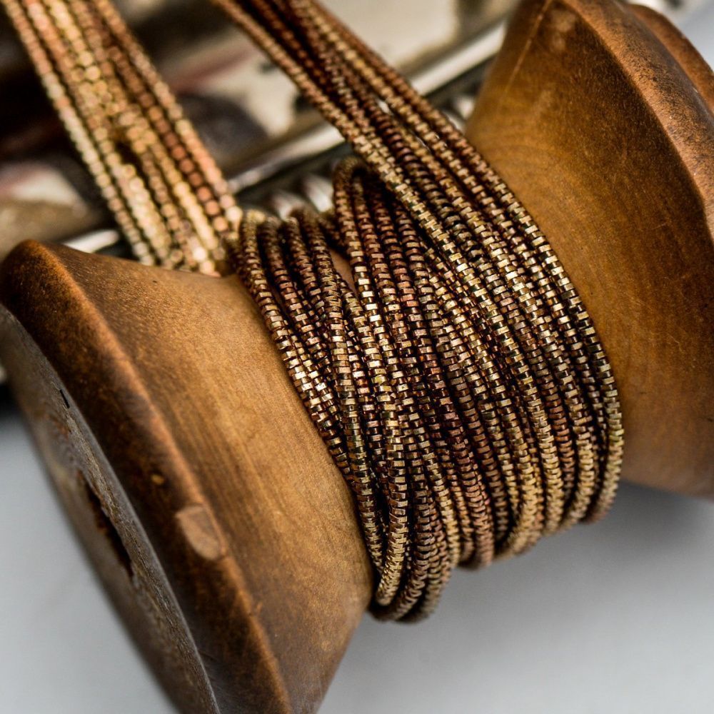 канитель трунцал, цвет бронза, 1.2 мм