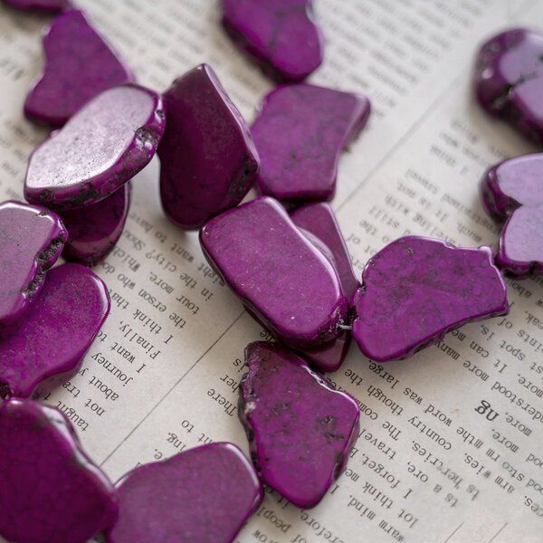 бусина говлит (хаулит), срез камня, колорир., цвет синий, размерный микс