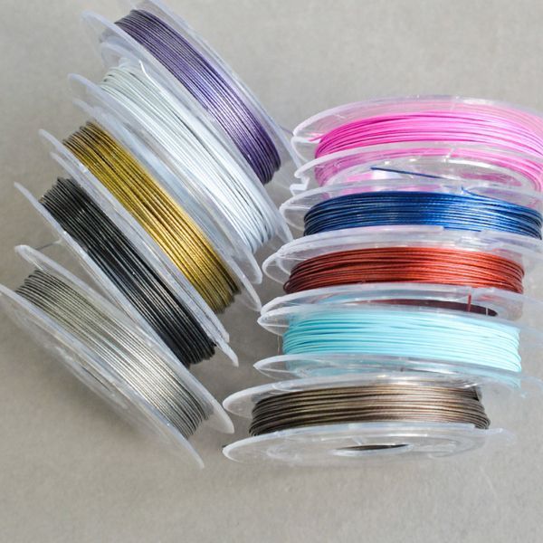 тросик ювелирный в оплетке, цветовой микс, d 0.38 мм, 10 м