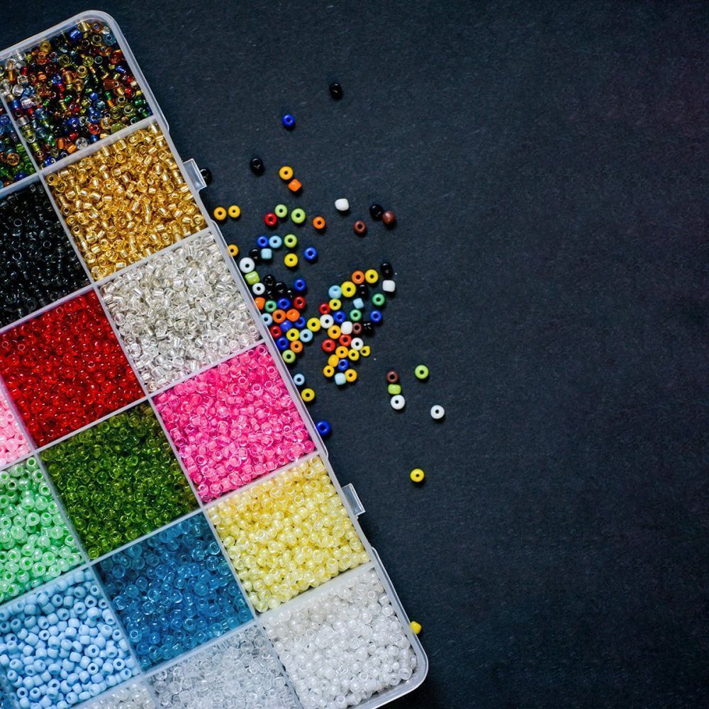 набор бисера и фурнитуры "летние каникулы", в органайзере, 24 цвета