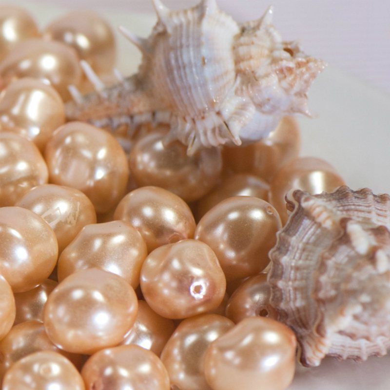 бусина, имитация жемчуга "боб", стекло, цветовой микс, 14х12 мм