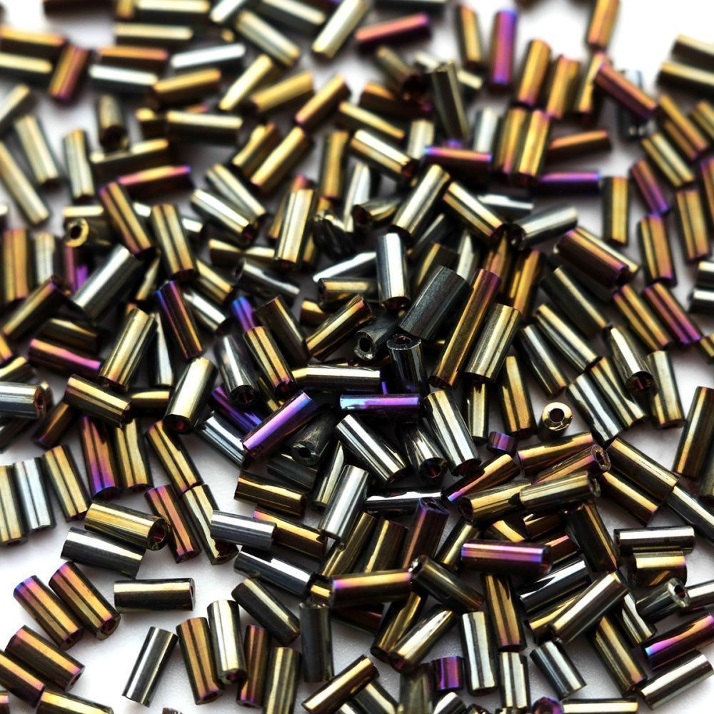 бисер "радуга", стеклярус, цвет платиновый ирис (уп 7 г)