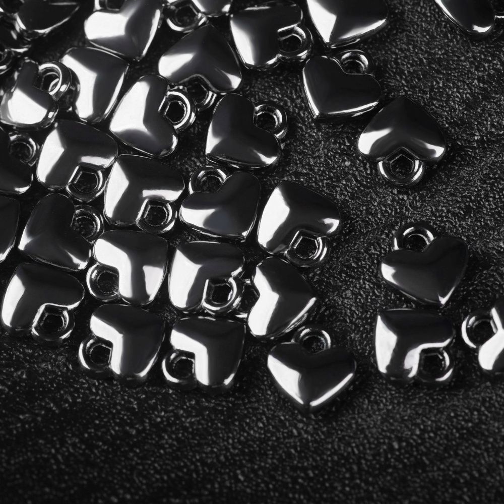 подвеска металл "харти", цвет черный, 8x7x2.5 мм