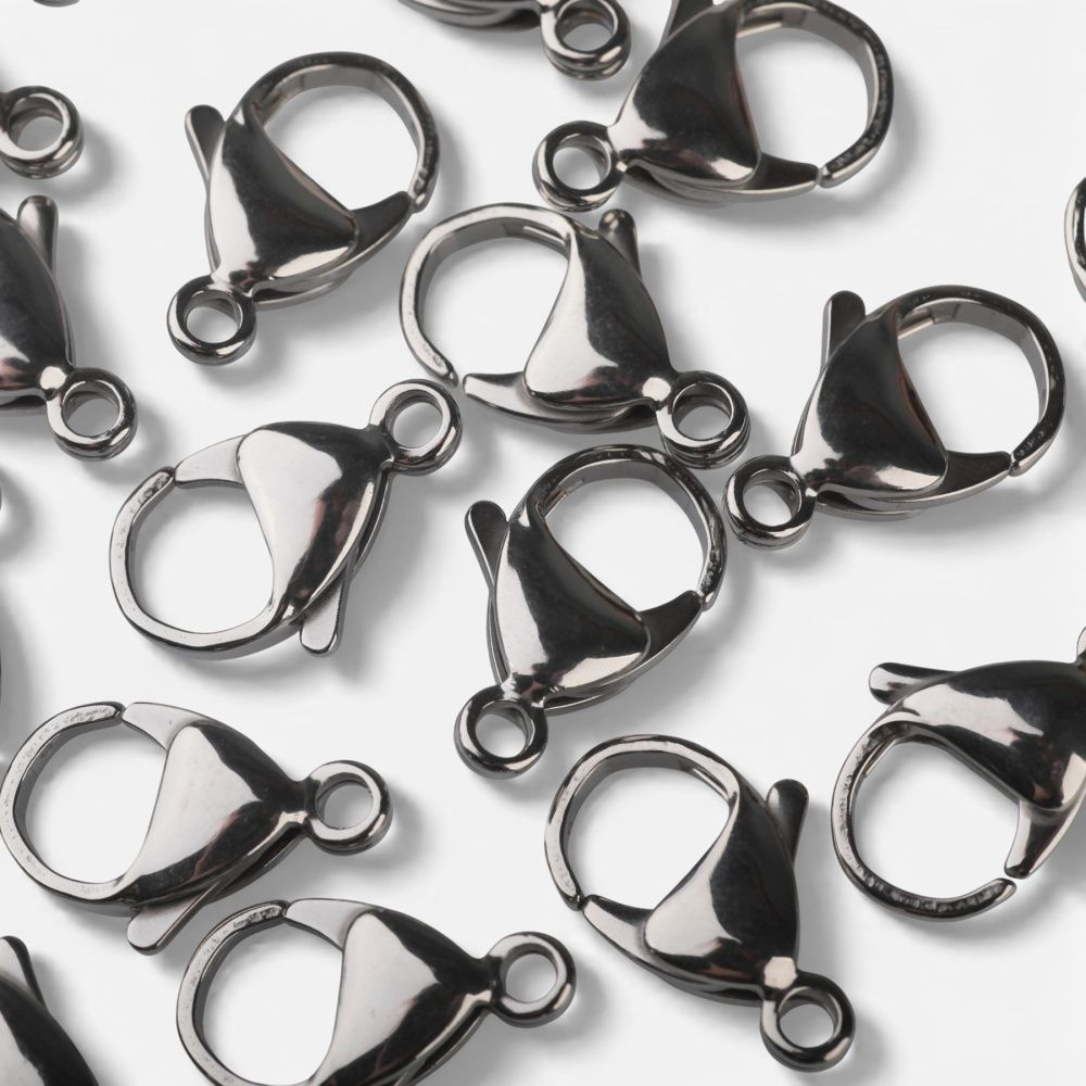 замочек-лобстер, 304 stainless steel, цвет стальной, 17x10.6x4.5 мм