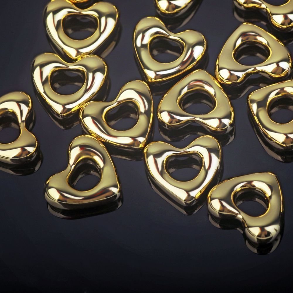 подвеска металл "сердце", позолота, 10x11x4 мм