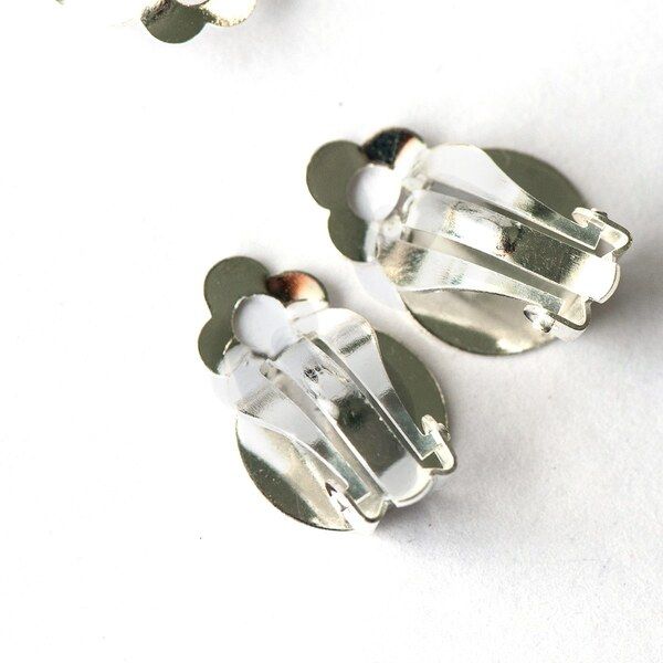 основа для клипс, цвет серебро, 19х14 мм