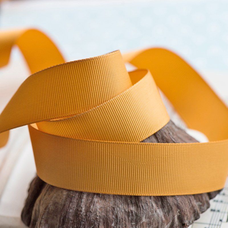 лента репсовая, цвет желтый темный, 25 мм ленты