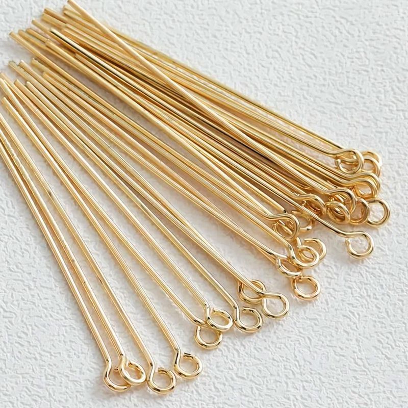 пины с петлей, позолота, 30х0.5 мм