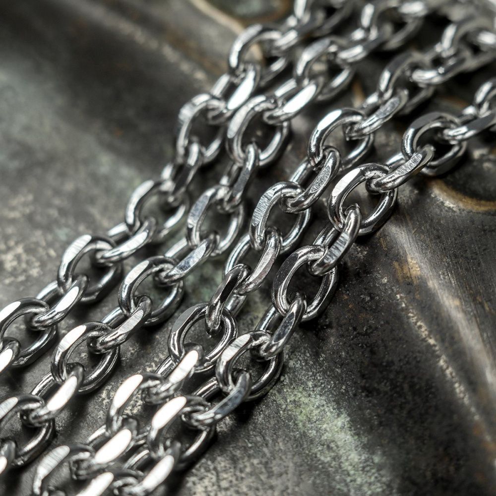 цепочка "овал 304", цвет стальной, звено 8x6x1.5 мм