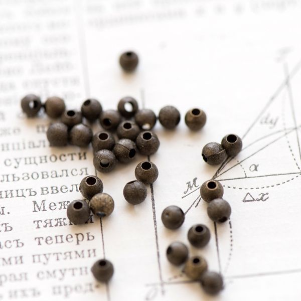 бусина, металл "звездная пыль" 4, цвет античная бронза, 4 мм (уп 30 +/-3 шт)