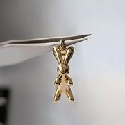 Подвеска металл "Кролик", позолота, 17x8.5x12 мм