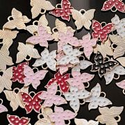 Подвеска металл "Бабочка-стар", эмаль, цветовой микс, 14x16x1.6 мм