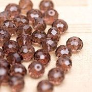 Бусина, стекло абакус 8, граненая, цвет корицы, 8х6 мм