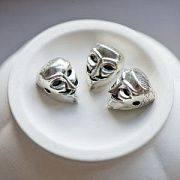 Бусина, металл "Анонимус", цвет античное серебро, 14.5x10x9.5 мм