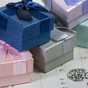 Коробка для кольца с бантом, картон, цветовой микс, 45х45х33 мм