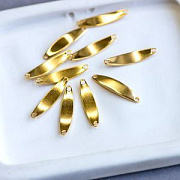 Коннектор стальной "Лонг", цвет золото, 25x6x1 мм