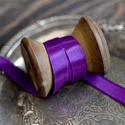 Лента, атлас, цвет фиолетовый, ширина 10 мм