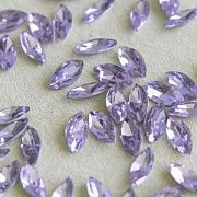 Кабошон стекло Кристалл, Navette, цвет Tanzanite, 12х6 мм