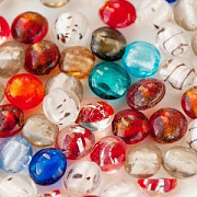 Бусина, стекло с фольгой, "M&M's", цветовой и размерный микс, 12-14 мм (шт)