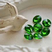 Кабошон стекло Риволи, цвет Emerald, 14х7 мм