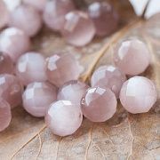 Бусина "Кошачий глаз", стекло 12 , граненая, цвет розовый