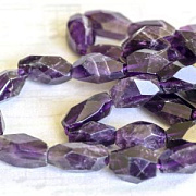 Бусина аметист вытянутая граненая, цвет сиреневый, 10-18x6-10 мм