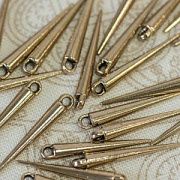 Подвеска металлическая "Шипы", цвет античное золото, 35х5 мм