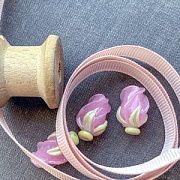 Бусина, Мурано "Розовый бутон", темно-розовый, 15-16х10-11 мм