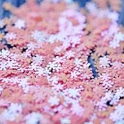 Пайетки-снежинки, розовый радужный АВ, 5 мм (уп 5 гр)