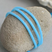 Шнур резиновый, с отверстием, цвет голубой, 3 мм