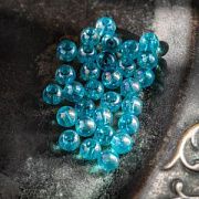 Бусина, стекло 6, цвет бирюзовый АВ, 6-6.5 мм