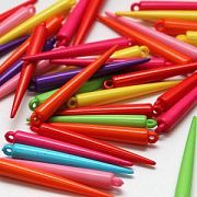 Подвеска акриловая "Шип", цветовой микс, 52х6х6 мм
