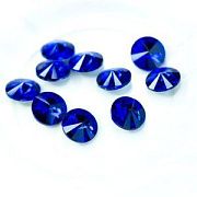 Кабошон стекло Риволи, цвет Sapphire, 14х7 мм