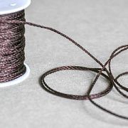 Шнур витой из нейлона, цвет коричневый темный, 1.5 мм