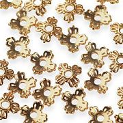 Шапочка для бусин "Примула", позолота, 6x6x2 мм