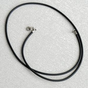 Основа для ожерелья с замком, резина/сталь, цвет черный, 565х2 мм
