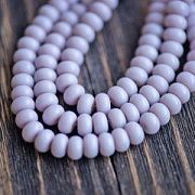 Бусина, стекло, абакус, цвет светло-сиреневый, окрашена, 8х5 мм