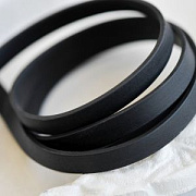 Шнур резиновый, плоский, цвет черный, 8х2 мм