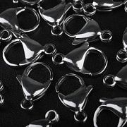 Замочек-лобстер, 304 Stainless Steel, цвет стальной, 17x10.6x4.5 мм