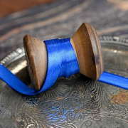 Лента, атлас, цвет лазурный синий, ширина 10 мм