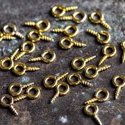 Штифт с резьбой, цвет золото, 9.8x4.32x1 мм (уп 30 шт+/-3 шт)