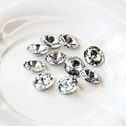 Кабошон стекло Риволи, цвет Cristal, 12 мм